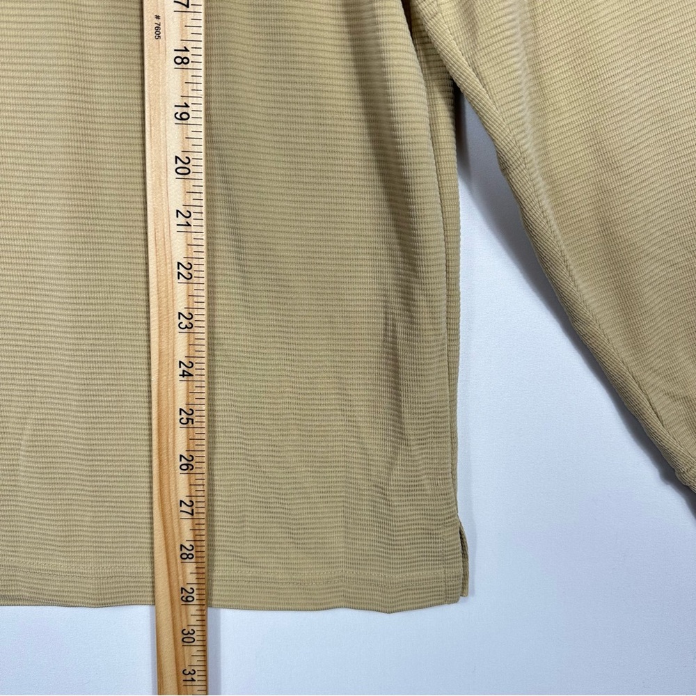 Bugatchi Men's Beige Textured Long Sleeve Tee Size Medium - Picture 4 of 5